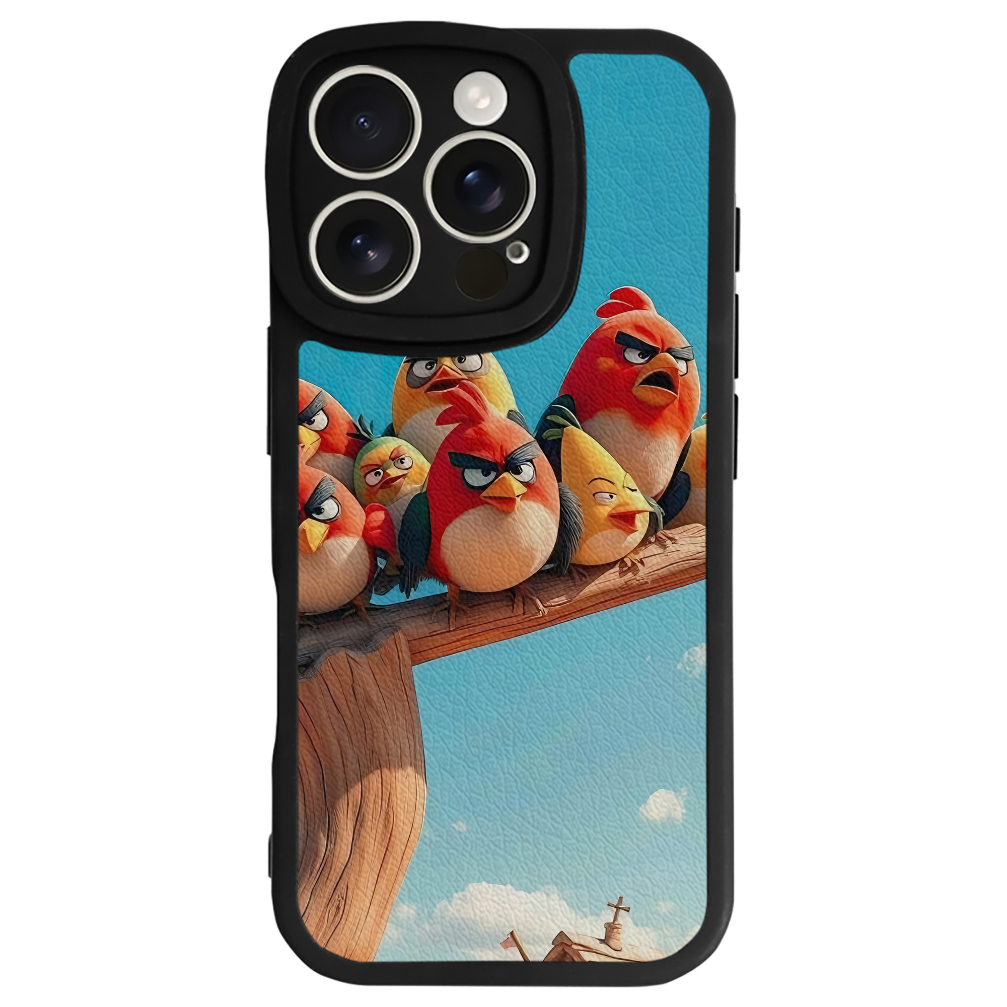 （画像用） Angry Birds アングリーバード 【iPhone 16シリーズ対応】シリコンスマホケース（レザー調） 材質：シリコン
